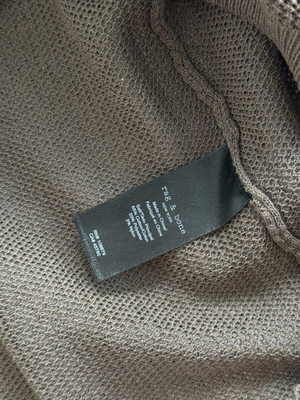 Rag & Bone - Men's Polo Shirt Size Small in Brown Mesh Knit - Picture 5 of 6